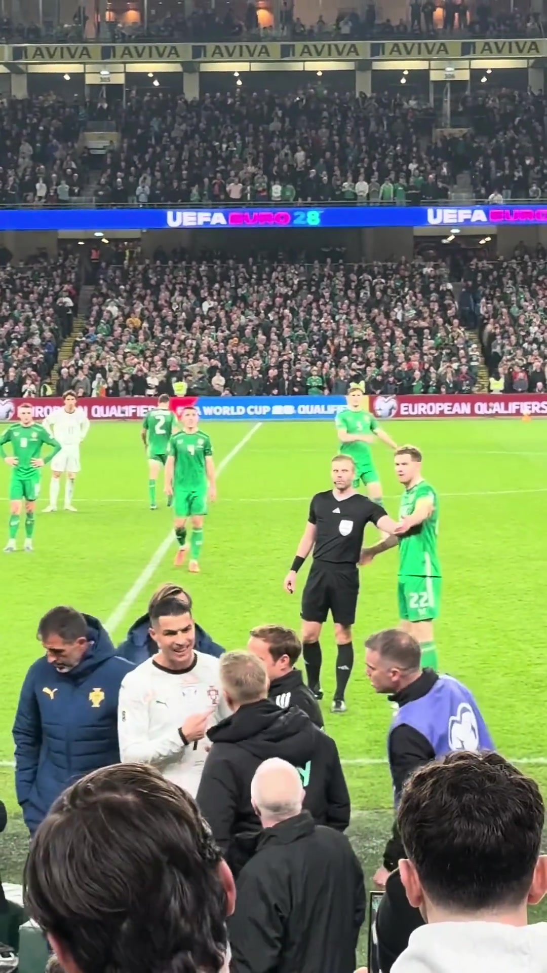 爱尔兰主帅C罗下场时对我说是因为我对裁判施压